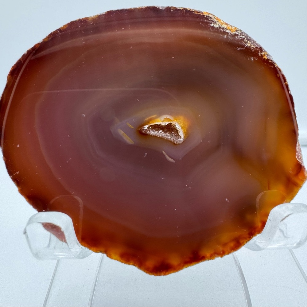 Natural Agate Geode Slice Polished Druzy Crystal Display Specimen 2.75”